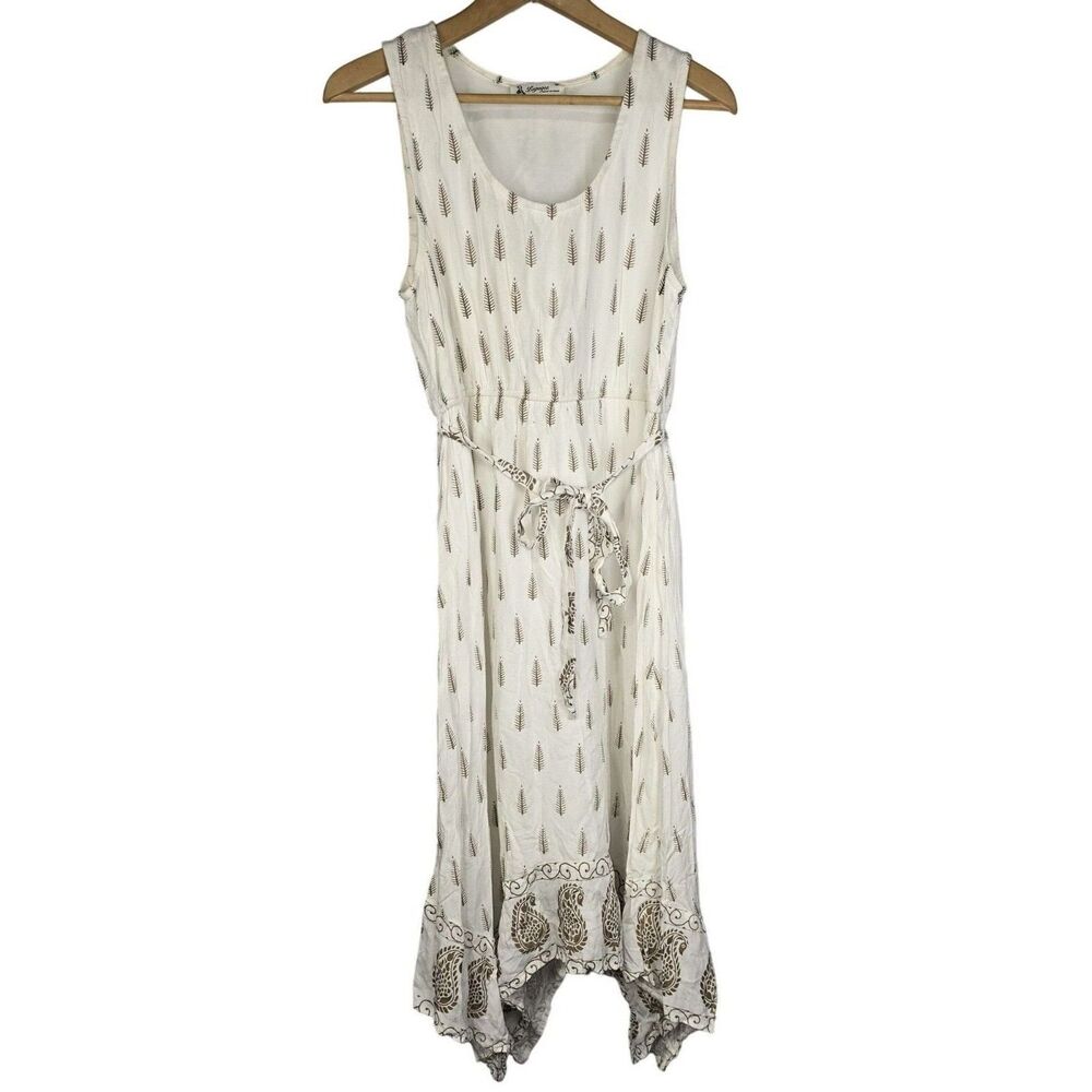 Lapogee Bohemian Women's Maxi Dress M Sleeveless Paisley Boho Cottagecore Romant